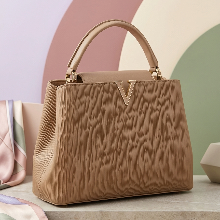The Gold "V" Pleated Bag