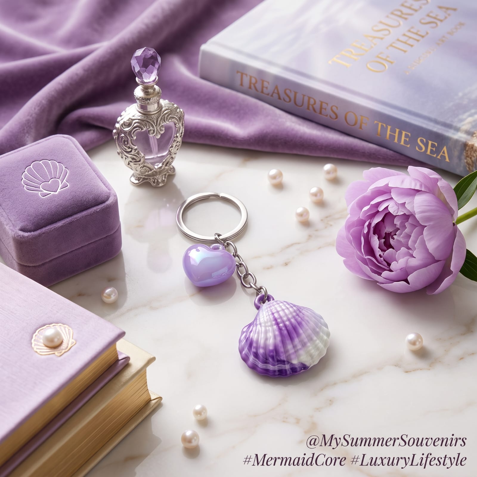 Mermaid Shell Charm Keychain 🐚