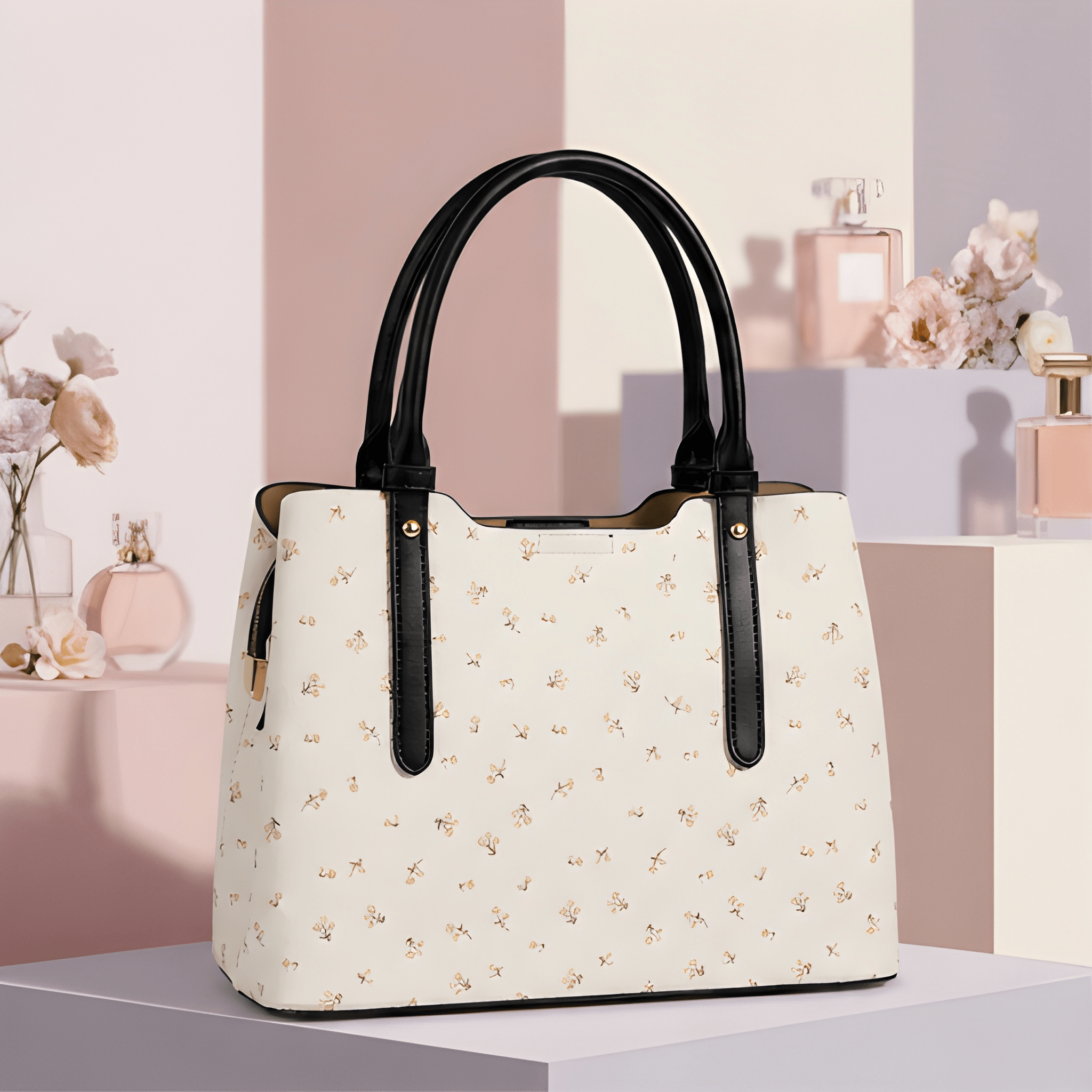 White Floral Tote Bag